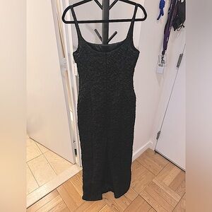 (Brand new w/ tags) Dries Van Noten Black Jacquard Maxi Dress - Size 40